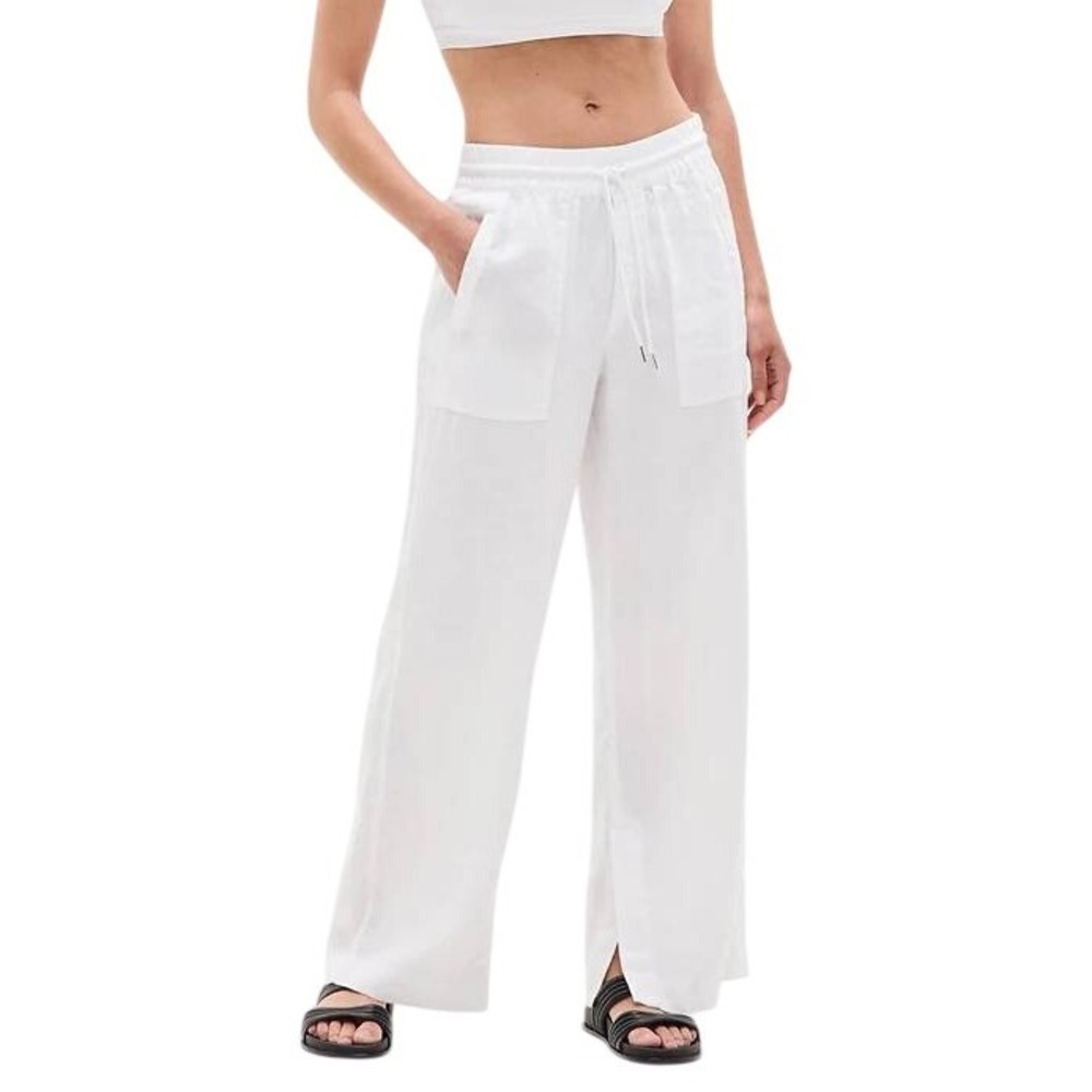 Athleta White Wide-Leg Drawstring Pants